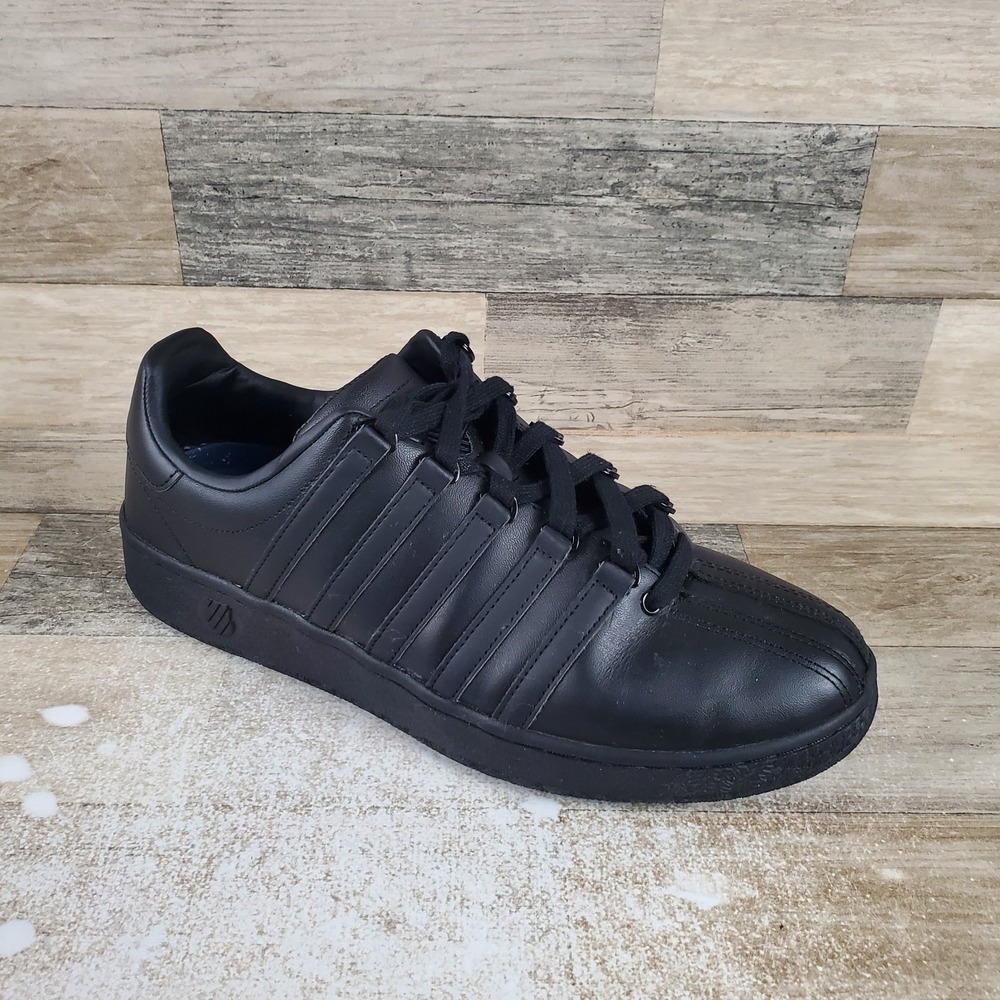 K-Swiss Classic VN Mens Shoes Sz 11.5 M Athletic Black Leather Lace-Up Sneakers